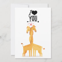 Cute giraffe love card for Valentine's Day