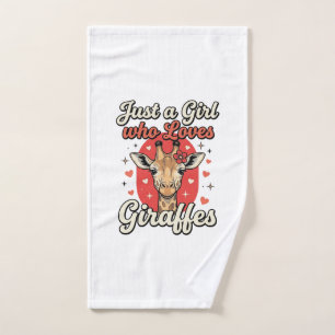 Cute Giraffe Lover Vintage Girl Shirt Design_1 Hand Towel