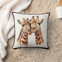 Cute Giraffe lovers African Animal Throw Pillow