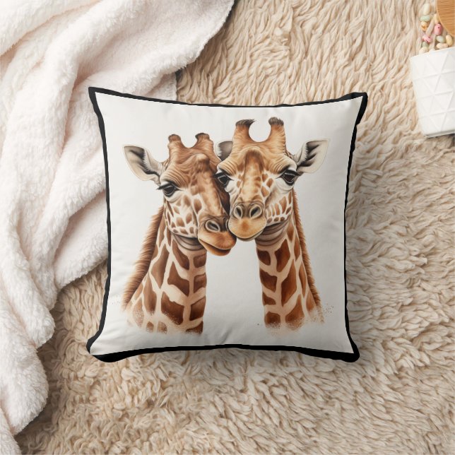 Cute Giraffe lovers African Animal Throw Pillow (Blanket)