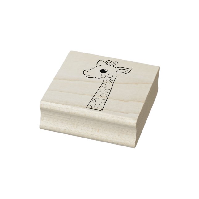 Cute Giraffe - Maple Wood Art Stamp (Stamp)