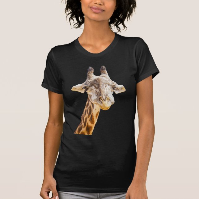 Cute Giraffe Modern Funny Wildlife T-Shirt (Front)