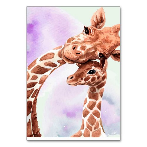 Cute Giraffe Mom And Baby Gift For Daughter Table Number