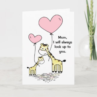 Cute Giraffe Mother's Day Card