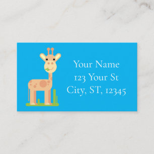 Cute Giraffe Munching Thunder_Cove Business Card
