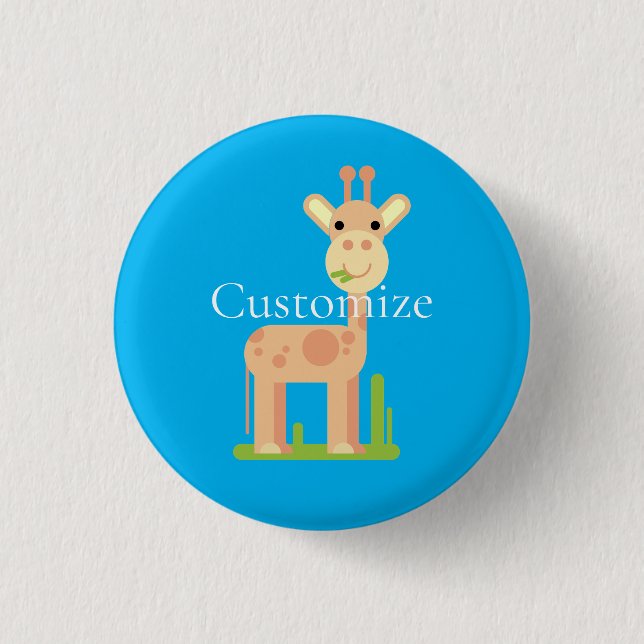 Cute Giraffe Munching  Thunder_Cove Button (Front)