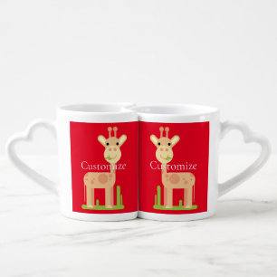 Cute Giraffe Munching  Thunder_Cove Coffee Mug Set