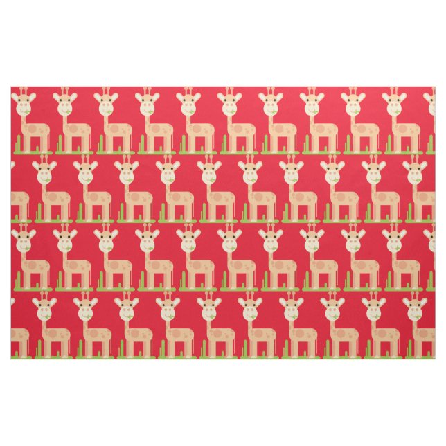 Cute Giraffe Munching Thunder_Cove Fabric (Fat Quarter)