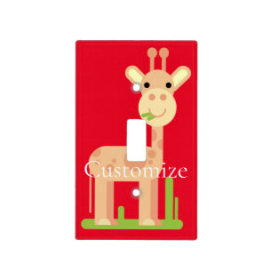 Cute Giraffe Munching Thunder_Cove Light Switch Cover