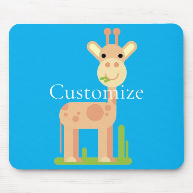 Cute Giraffe Munching  Thunder_Cove Mouse Pad (Front)