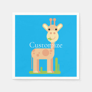 Cute Giraffe Munching Thunder_Cove Napkins