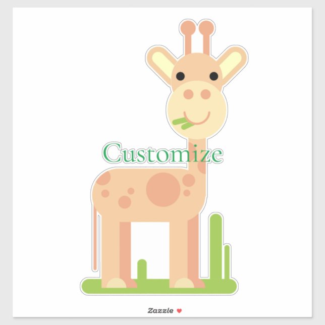 Cute Giraffe Munching  Thunder_Cove Sticker (Sheet)