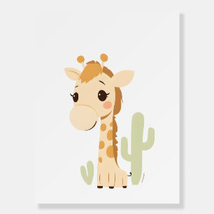 Cute Giraffe Nursery Wall Art Animal Decor for Kid Foam Board