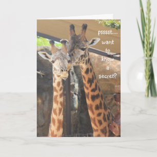 Cute Giraffe Over-the-Hill Birthday Card