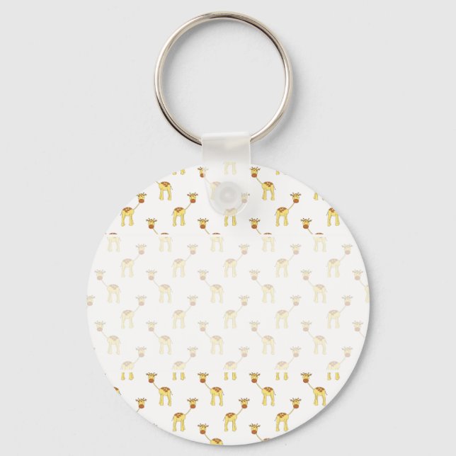 Cute Giraffe Pattern. Keychain (Front)