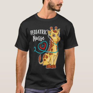 Cute Giraffe Pediatric Nurse Rn Pediatrician Appre T-Shirt