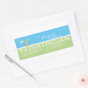 Cute Giraffe Pediatrician / Paediatrician Rectangular Sticker