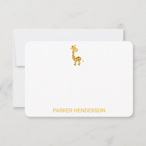 Cute Giraffe Personalized Stationery Set Thank You Card