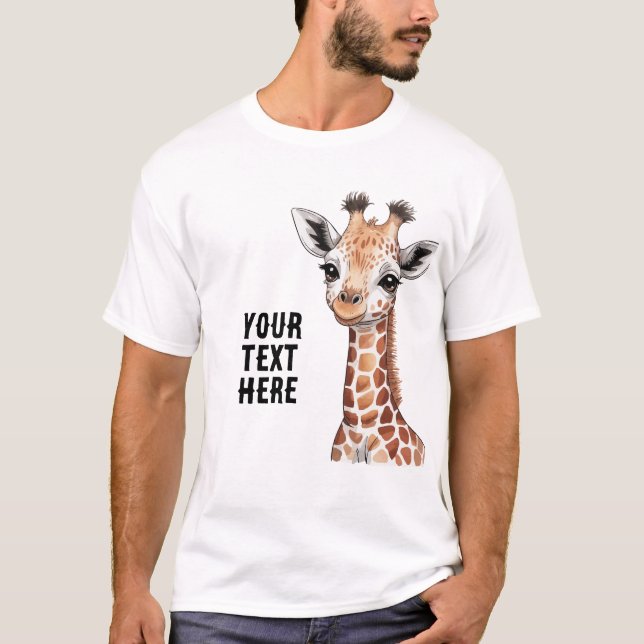 Cute Giraffe Personalized T-Shirt (Front)