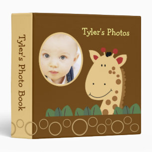 Cute Giraffe Photo Album Baby with Picture Custom 3 Ring Binder