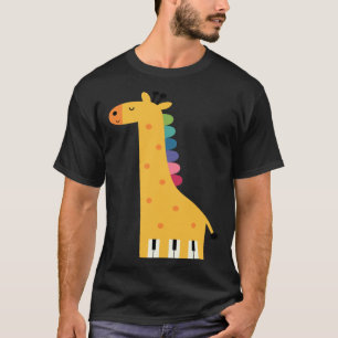 Cute Giraffe Piano Music T-Shirt
