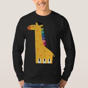Cute Giraffe Piano Music T-Shirt