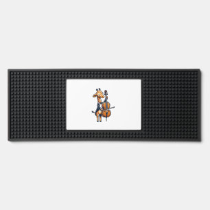 Cute Giraffe Playing Cello Giraffes Musician Music Bar Mat