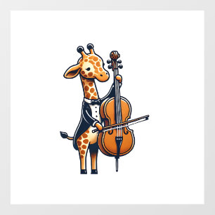 Cute Giraffe Playing Cello Giraffes Musician Music Floor Decals