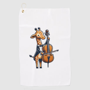 Cute Giraffe Playing Cello Giraffes Musician Music Golf Towel