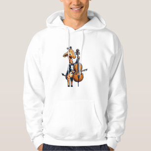 Cute Giraffe Playing Cello Giraffes Musician Music Hoodie