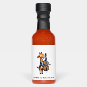 Cute Giraffe Playing Cello Giraffes Musician Music Hot Sauces