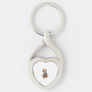 Cute Giraffe Playing Cello Giraffes Musician Music Keychain