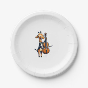 Cute Giraffe Playing Cello Giraffes Musician Music Paper Plates
