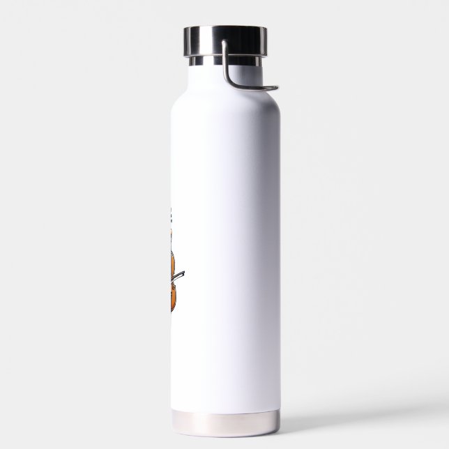 Cute Giraffe Playing Cello Giraffes Musician Music Water Bottle (Left)
