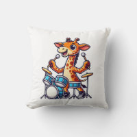 Cute Giraffe Playing Drums Giraffes Drummer Music 
