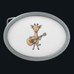 Cute Giraffe Playing Guitar Giraffes Musician Musi Belt Buckle<br><div class="desc">Cute Giraffe Playing Guitar Giraffes Musician Music  _1</div>