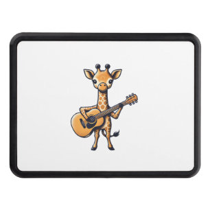 Cute Giraffe Playing Guitar Giraffes Musician Musi Hitch Cover