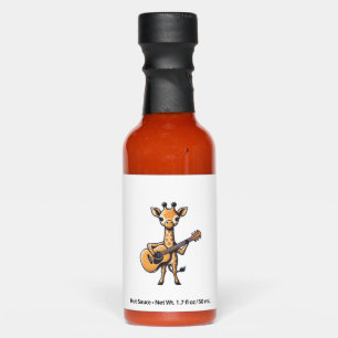 Cute Giraffe Playing Guitar Giraffes Musician Musi Hot Sauces