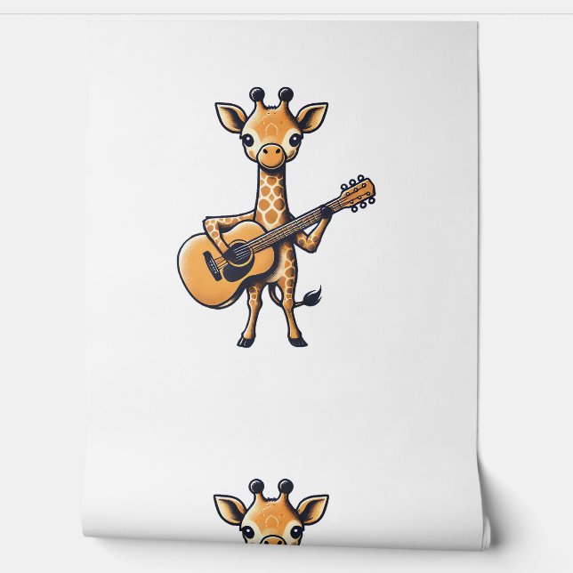 Cute Giraffe Playing Guitar Giraffes Musician Musi Wallpaper (Unrolling)