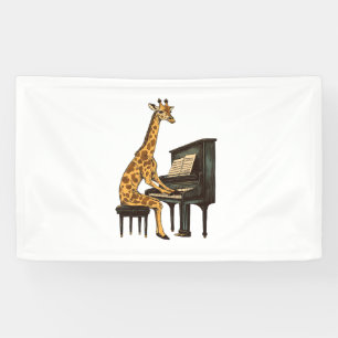 Cute Giraffe Playing Piano Giraffes Musician Music Banner