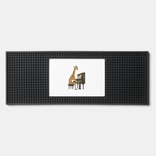 Cute Giraffe Playing Piano Giraffes Musician Music Bar Mat