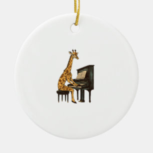 Cute Giraffe Playing Piano Giraffes Musician Music Ceramic Ornament