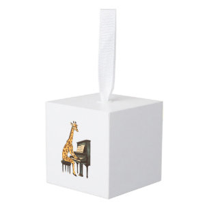 Cute Giraffe Playing Piano Giraffes Musician Music Cube Ornament