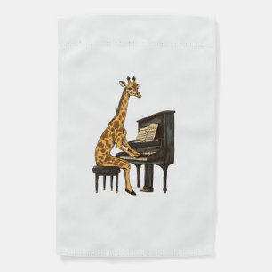 Cute Giraffe Playing Piano Giraffes Musician Music Garden Flag