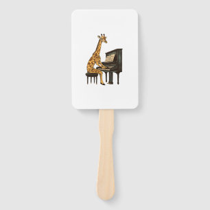 Cute Giraffe Playing Piano Giraffes Musician Music Hand Fan