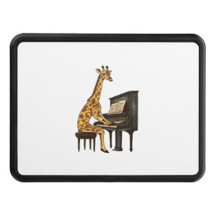 Cute Giraffe Playing Piano Giraffes Musician Music Hitch Cover