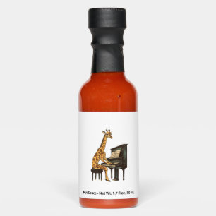 Cute Giraffe Playing Piano Giraffes Musician Music Hot Sauces