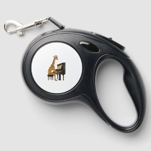 Cute Giraffe Playing Piano Giraffes Musician Music Retractable Pet Leash