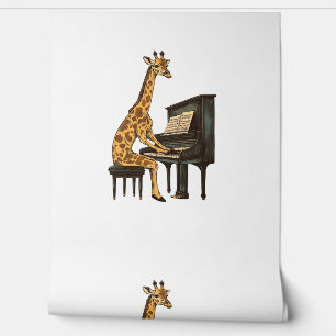 Cute Giraffe Playing Piano Giraffes Musician Music Wallpaper