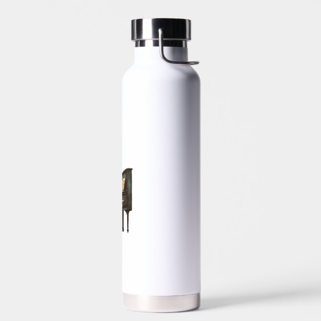 Cute Giraffe Playing Piano Giraffes Musician Music Water Bottle (Left)